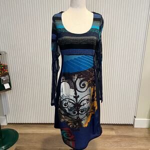 Multicolor Long Sleeve Dress